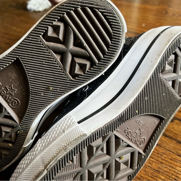 Custom black and gold glitter converse